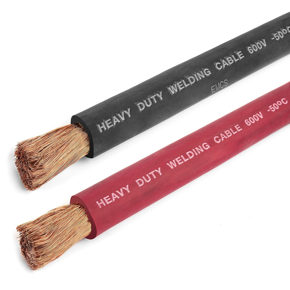 1/0 Gauge 25 Feet Black + Red Welding Cable D334937