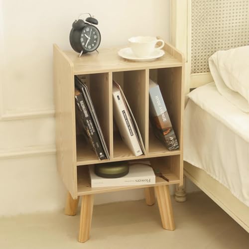 Brown 3 Tier Record Player Stand with Vinyl Storage Y858