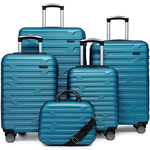 5 Piece Expandable Hard Shell Luggage Set with Spinner Wheels and TSA Lock K163