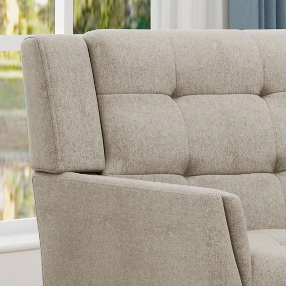 Dark Grey Fabric Arm Chair and Loveseat Set N419