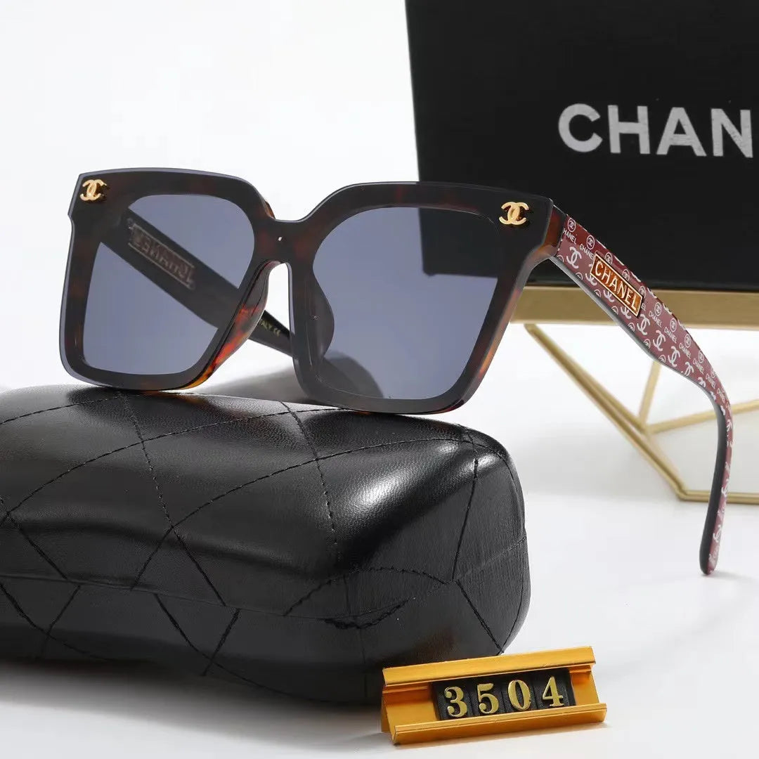 Double C Square Letter Printing Polarized Sunglasses T83378