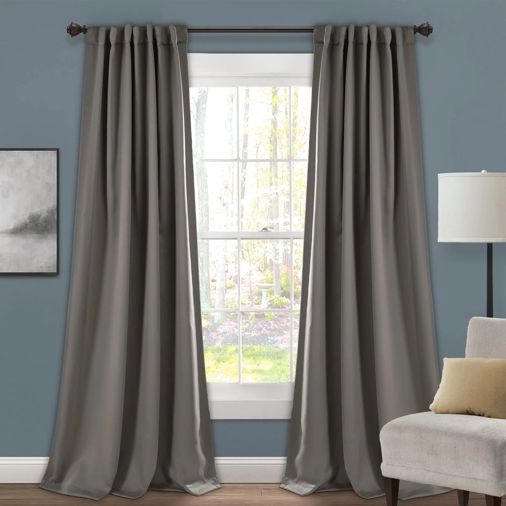 Blue 95" x 52" Insulated Back Tab Blackout Window Panel Pair I782091