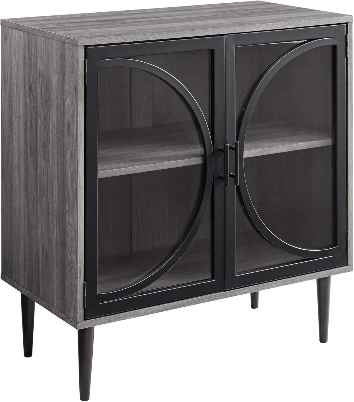 Slate Grey 30 Inch Metal Wood Buffet and Bar Cabinet G16382