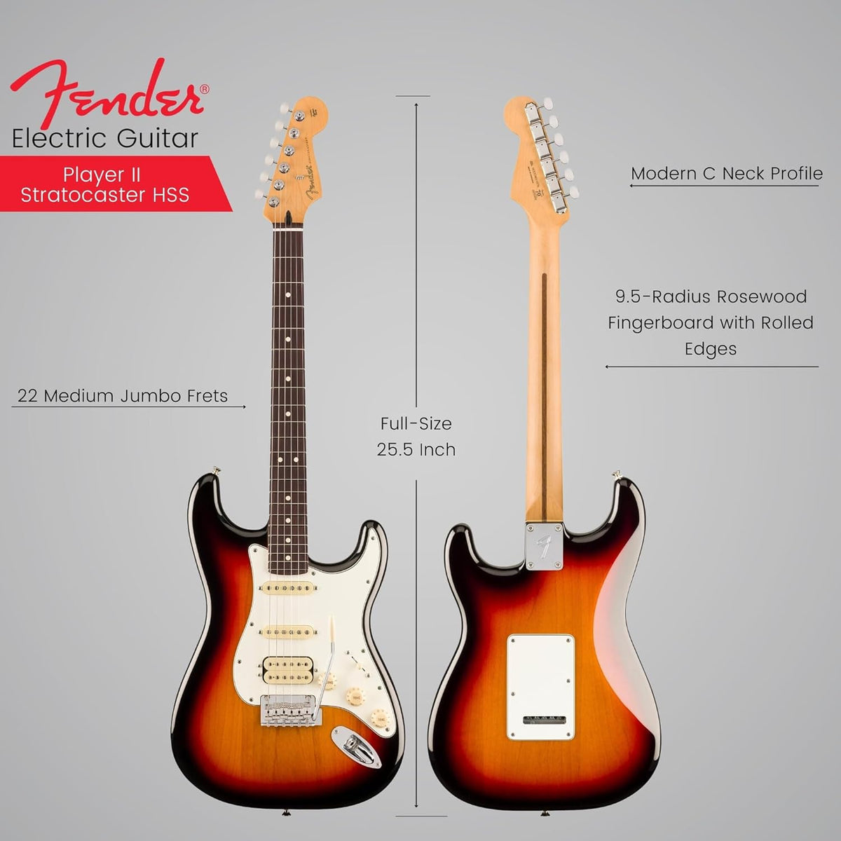 3-Color Sunburst Rosewood Fingerboard Electric Guitar G230