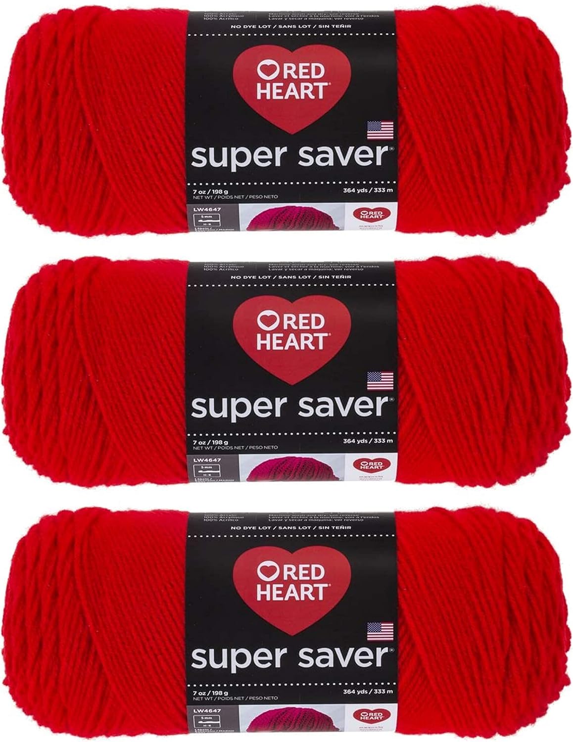 Hot Red Super Saver Yarn (3-Pack) C960