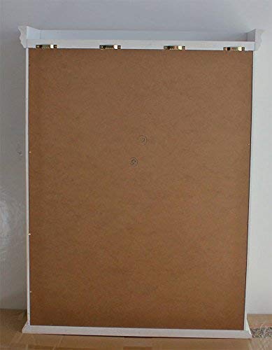 26" Solid Wood Wall Mount Curio Cabinet White S413