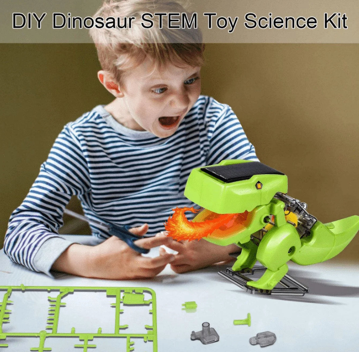 STEM Robot Building Kit 3 in 1 Solar Dinosaur Desk Robot with Manual Instructions S134