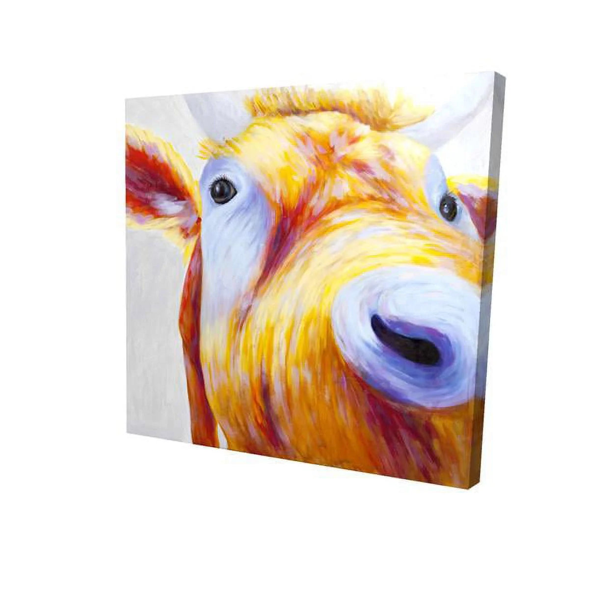 16 x 16 in. Cow-Print Canvas I3242