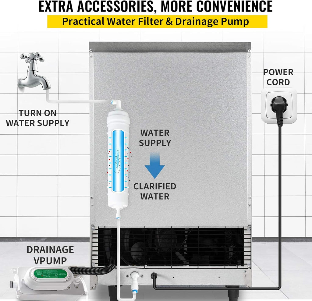 110V Commercial Ice Maker with Stainless Steel Construction L15942