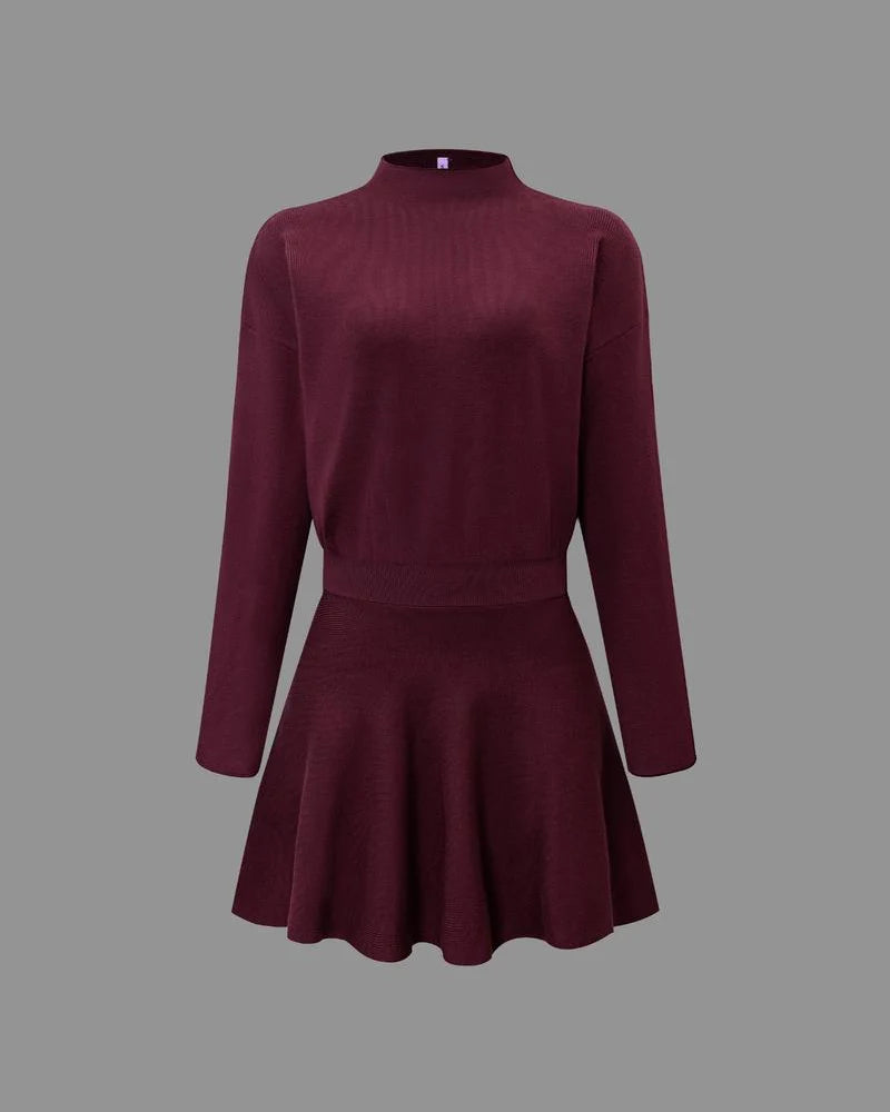 Women's Long-Sleeved Knitted Loose-Fitting Sweater Dress F5678
