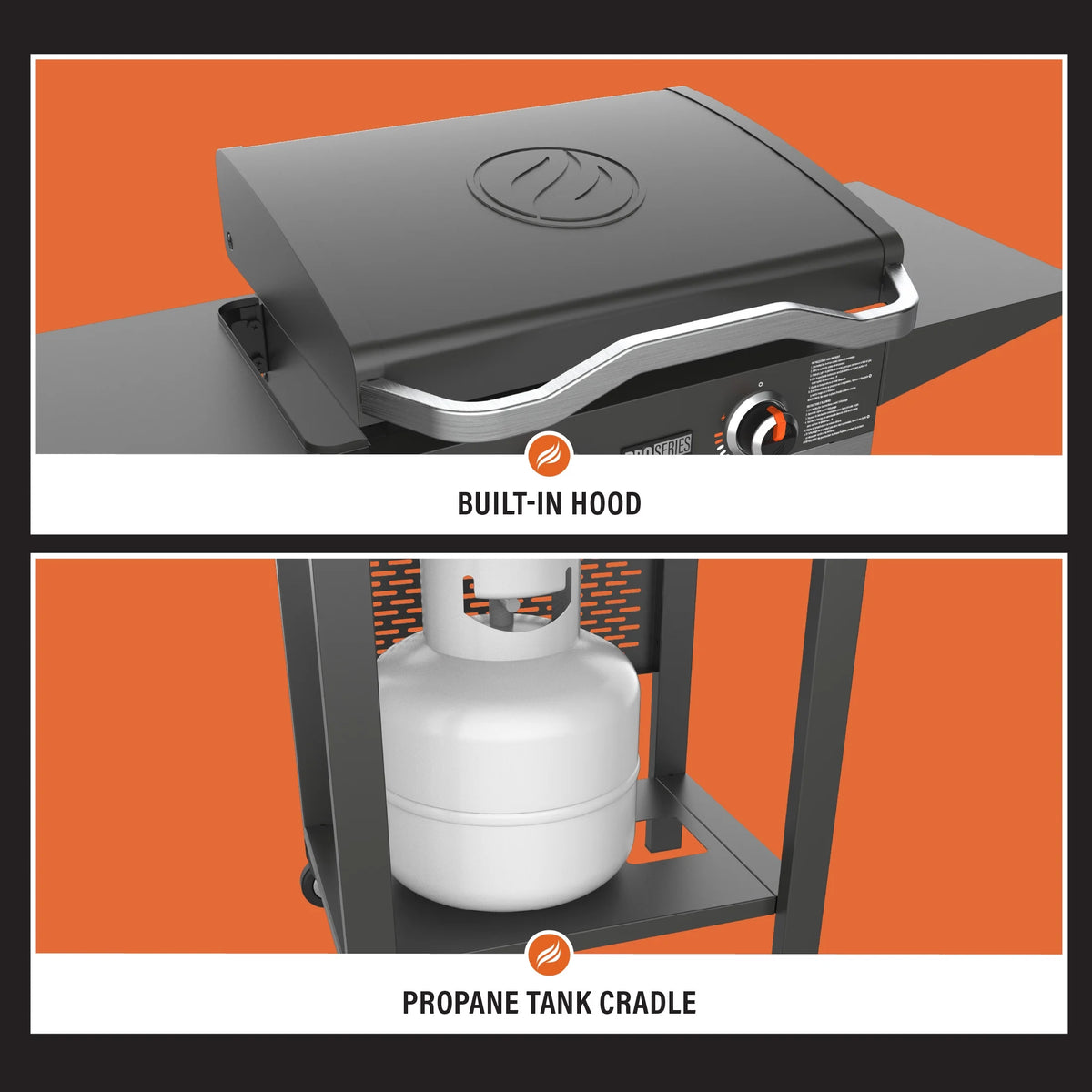 2 Burner Propane Griddle with Hood W5362