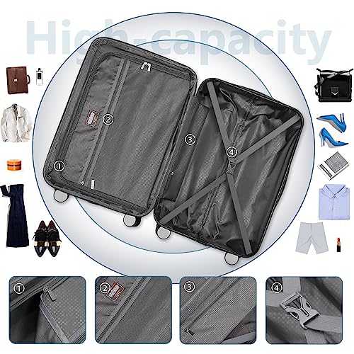 5 Piece Expandable Hard Shell Luggage Set with Spinner Wheels and TSA Lock K163