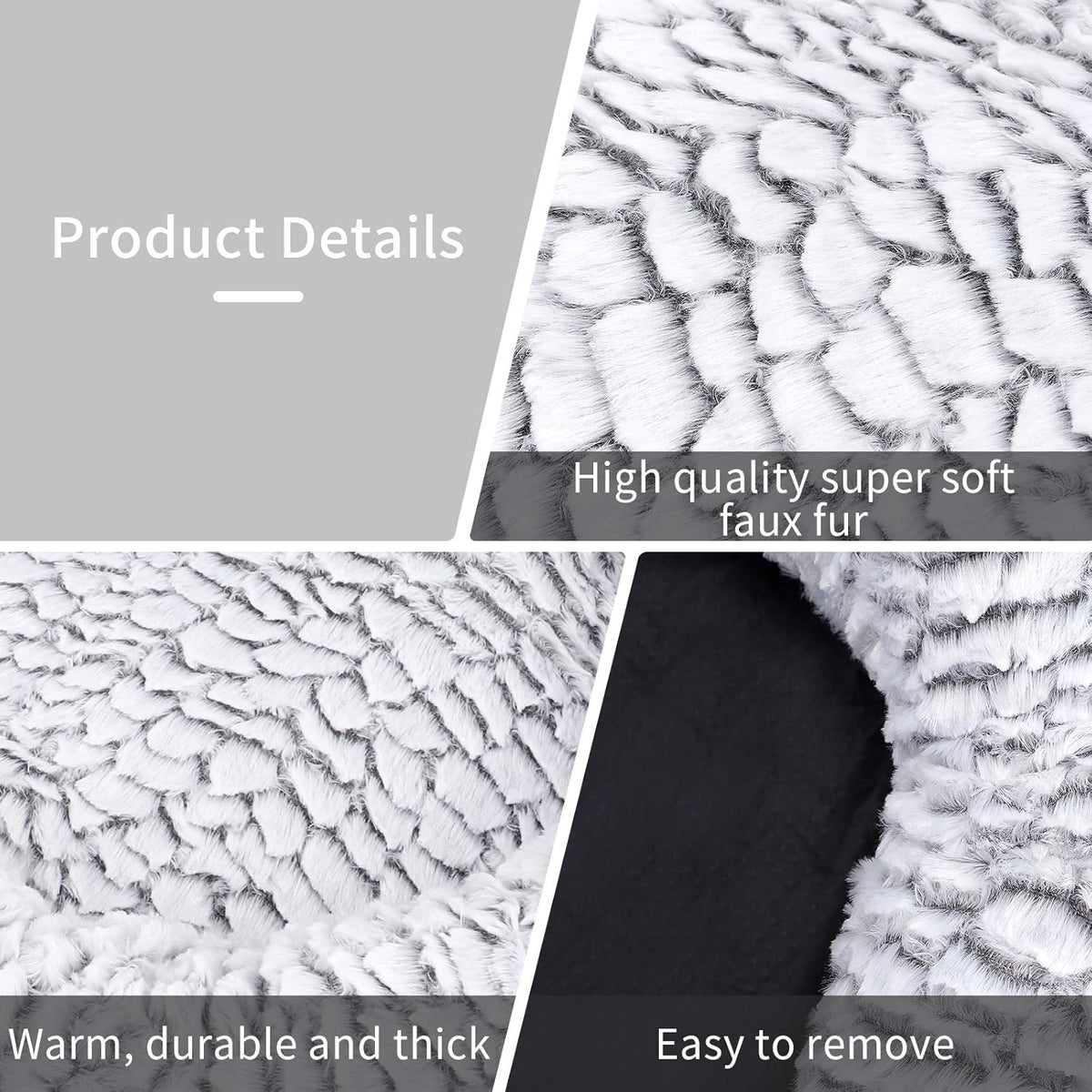 Calming Donut Dog Bed Round Fluffy Plush Washable Cuddler Pack of 2 R2296