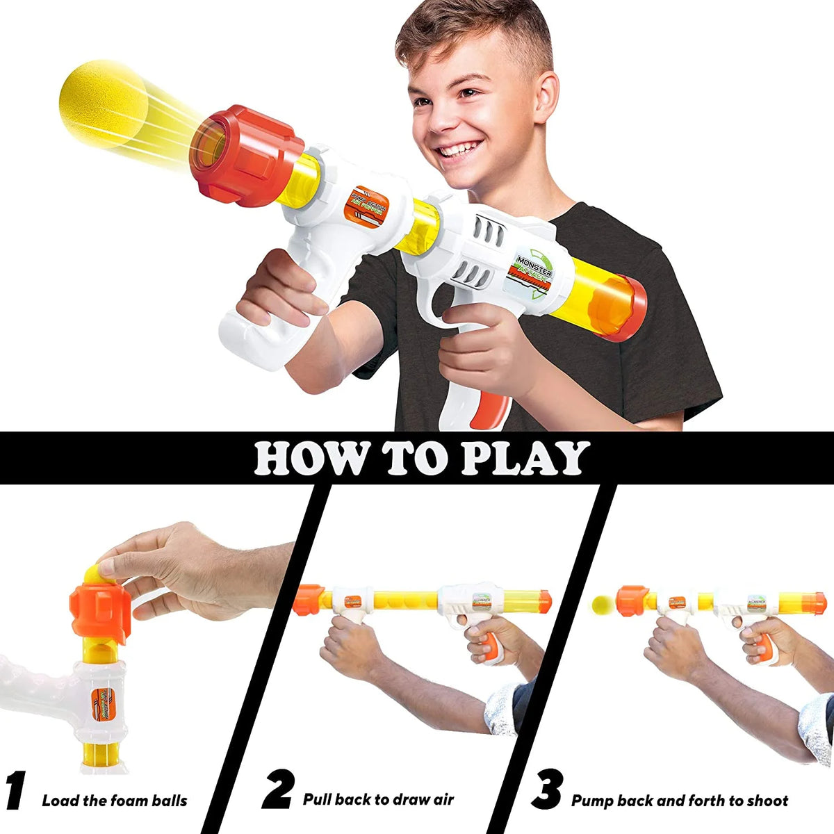 2 Pack Foam Ball Air Popper Guns with Moving Targets Z24741