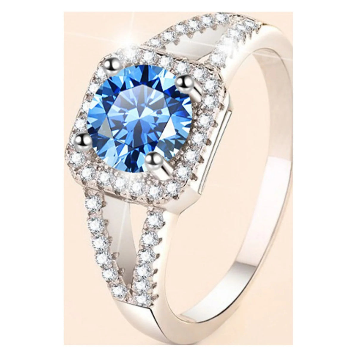 1ct Round Cut Moissanite Engagement Ring S925 Sterling Silver X1823