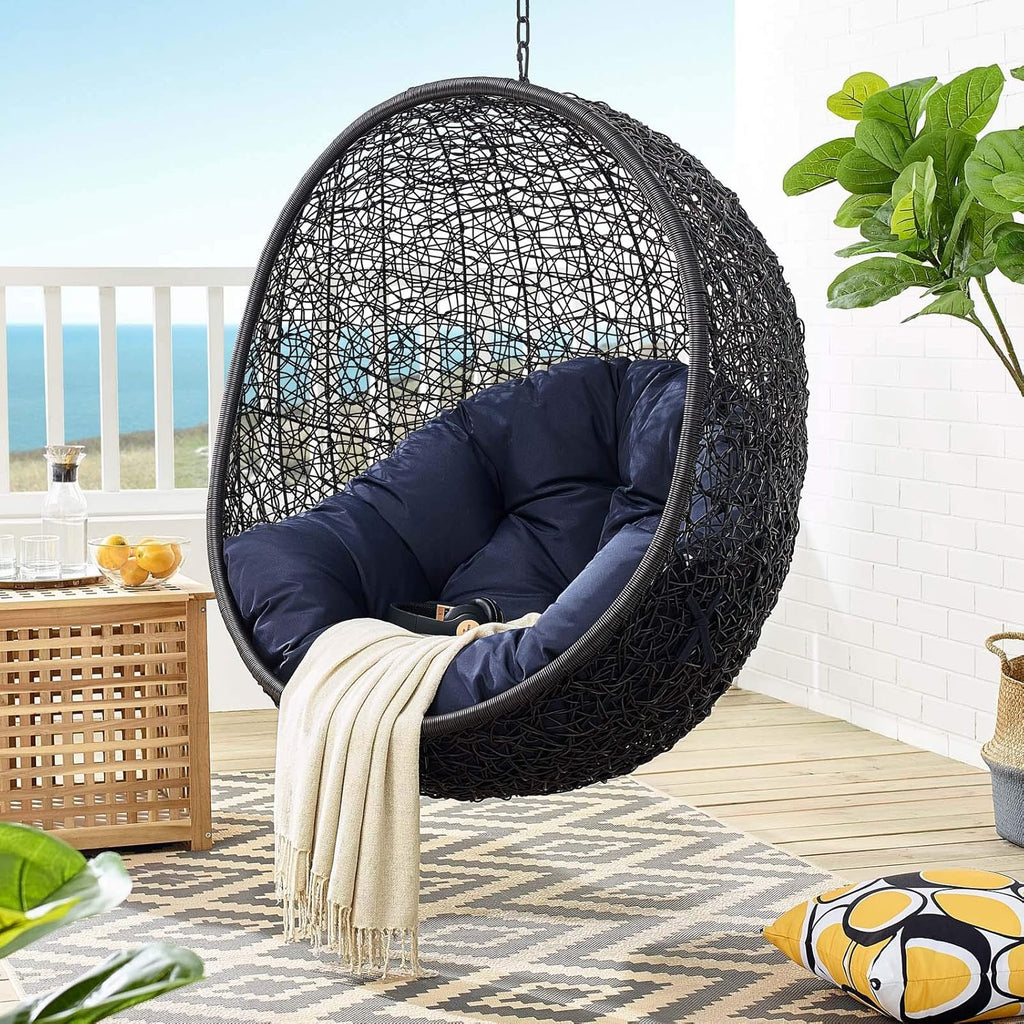 Black White Outdoor Patio Lounge Chair K595947