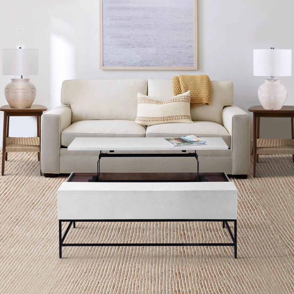 45 Inch Rectangular Mango Wood Lift Top Coffee Table M573386