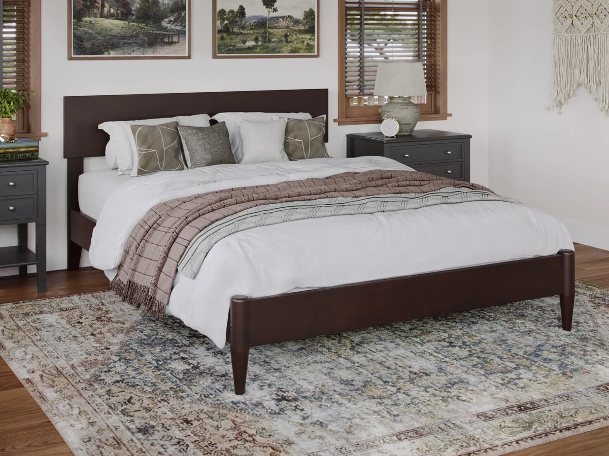Solid Wood Low Profile Platform Bed V546