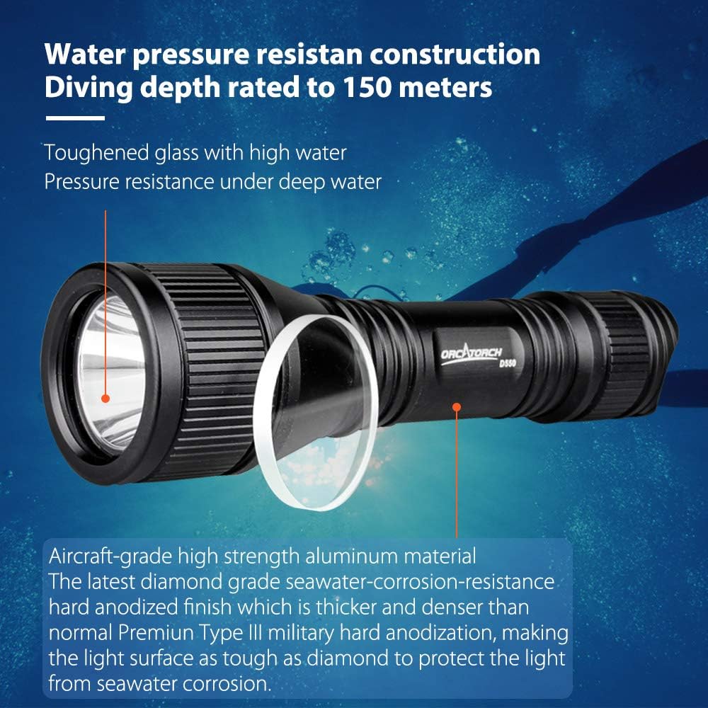 1000 Lumens Dive Light with Battery and Charger O367025