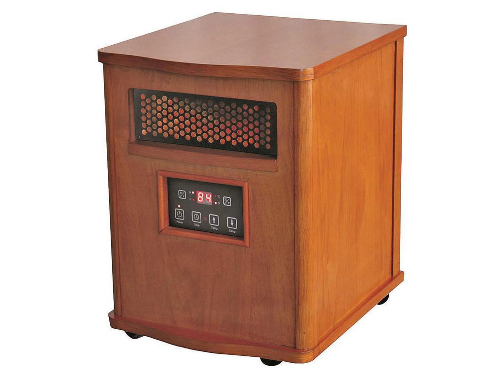 Quartz Heater with Remote, Compact, Oak Finish E50485