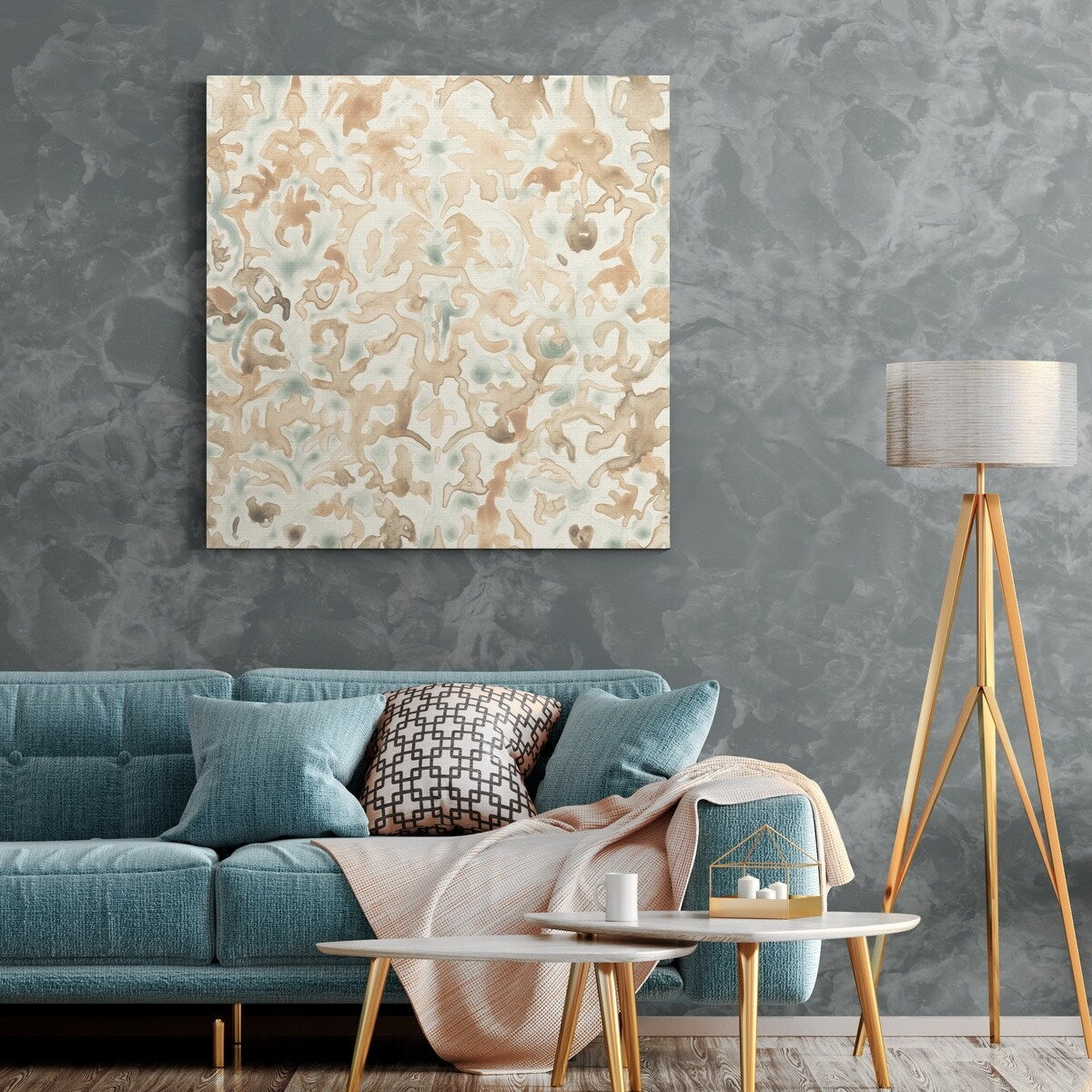 Terracotta Garden Tile II Gallery Wrapped Canvas 10x10 T300