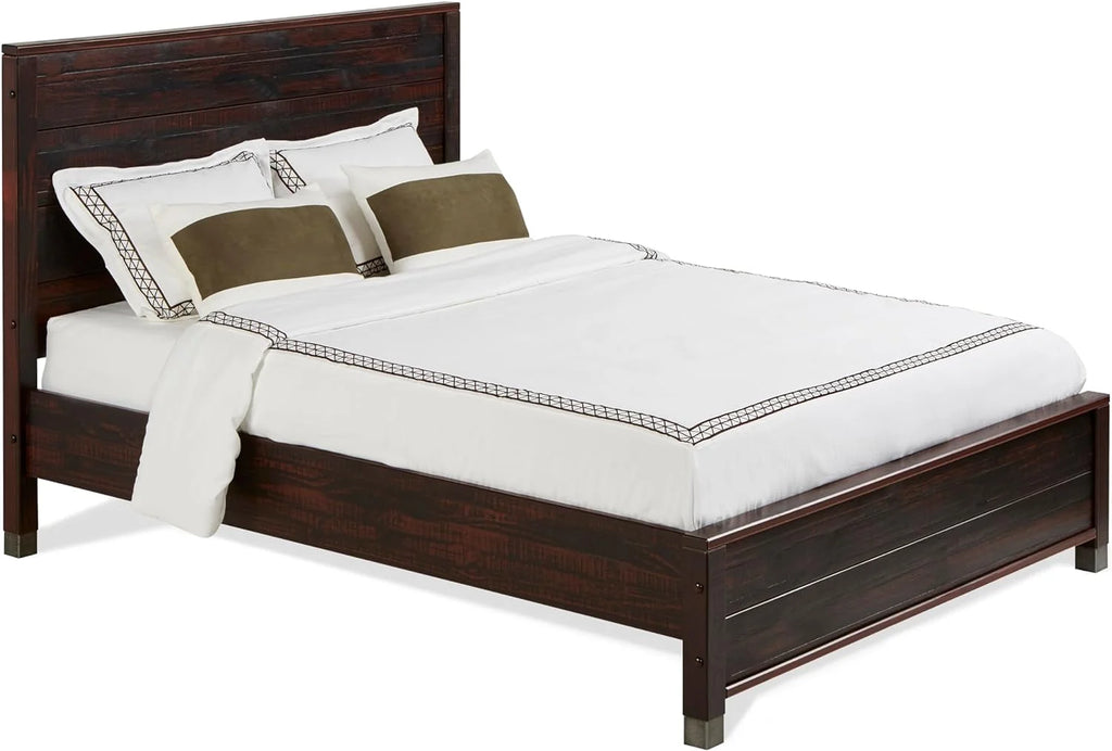 Solid Wood King Platform Bed in Walnut B595