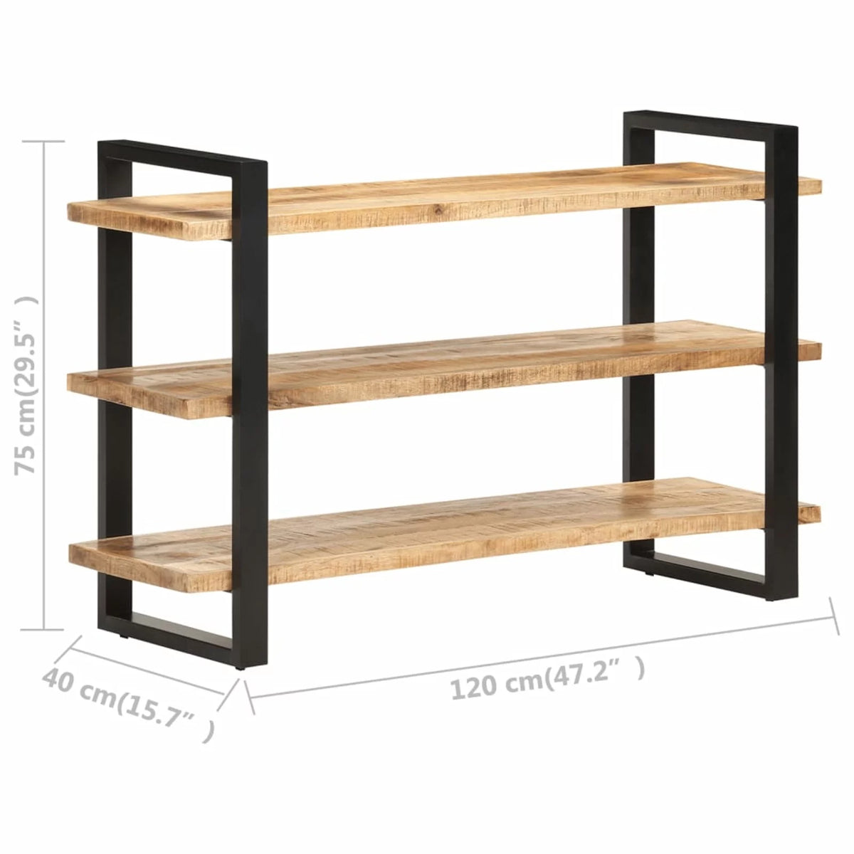 Sideboard with 3 Shelves Rough Mango Wood F44235