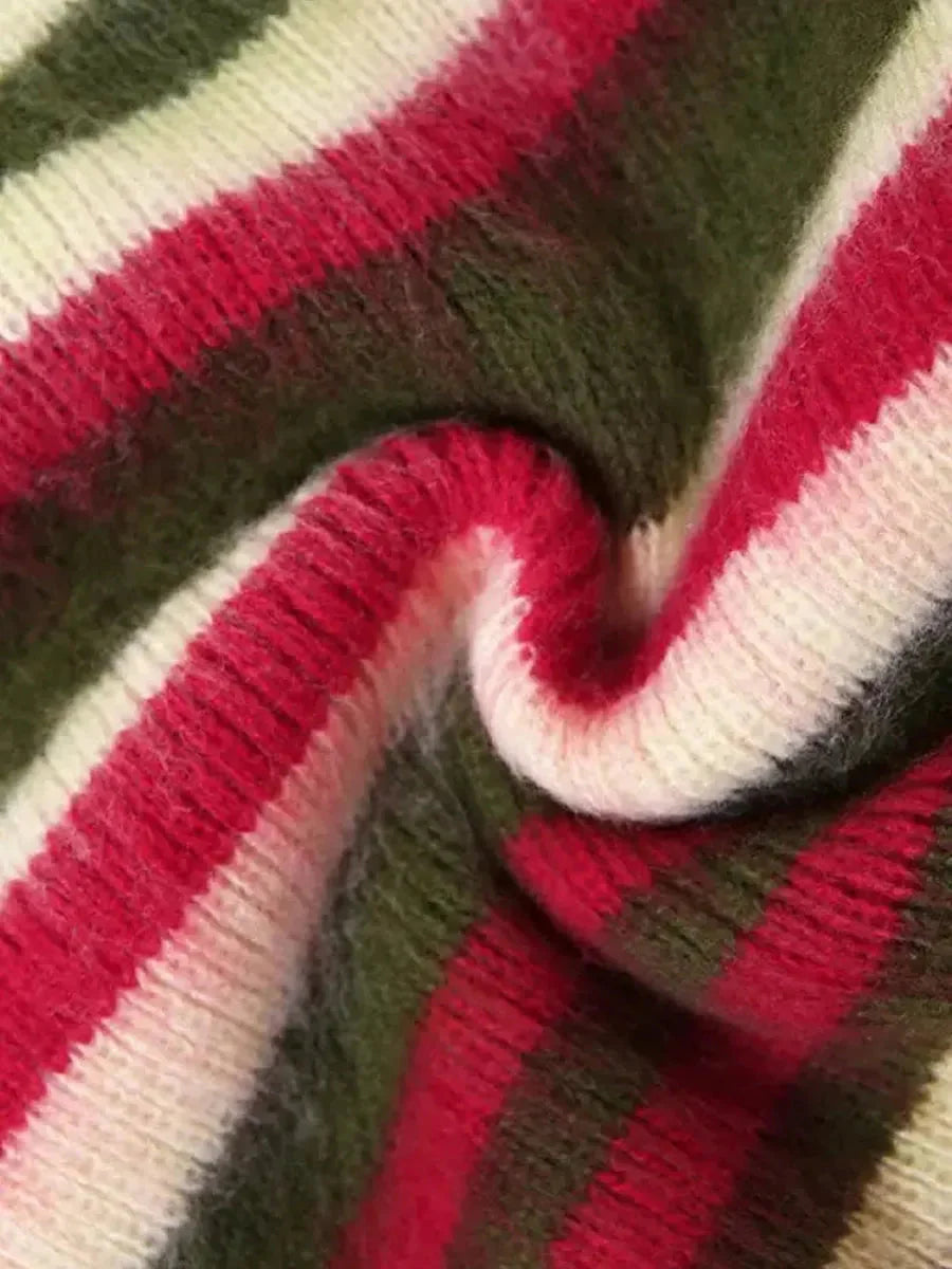 Striped Knitted Skirt Legwarmers C3849