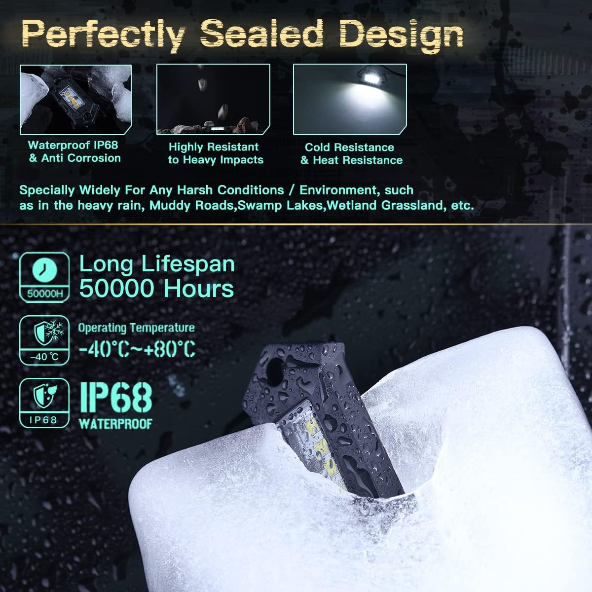 12Pods White LED Rock Lights A2908