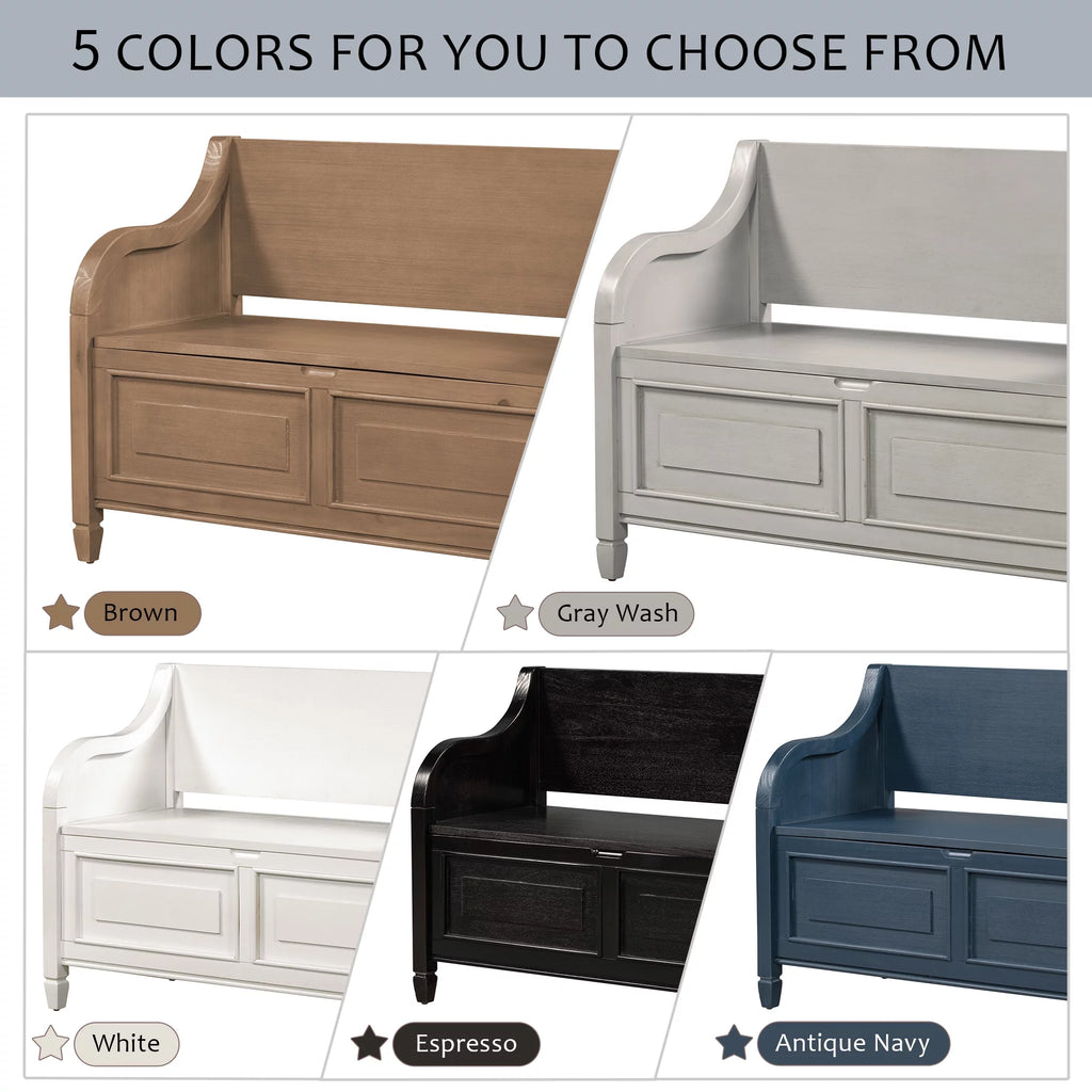 Blue Storage Bench with Hidden Storage H8207