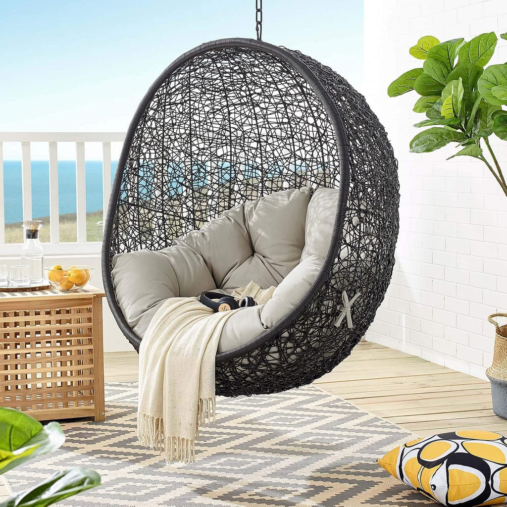 Black White Outdoor Patio Lounge Chair K595947