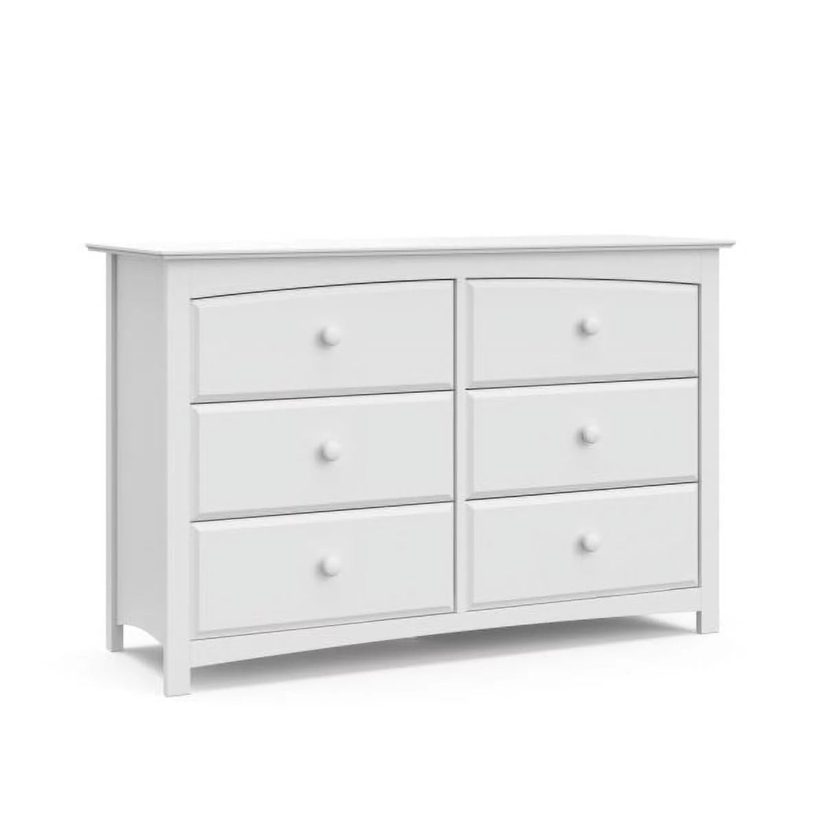 White 6 Drawer Double Dresser W995