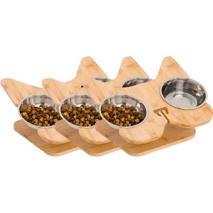 Elevated Dog Bowl Stand with Stainless-Steel Food and Water Bowls K227