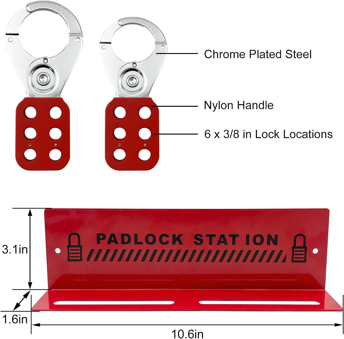 Lockout Tagout Station with 10 Padlocks, 2 Hasps, 20 Tags P513