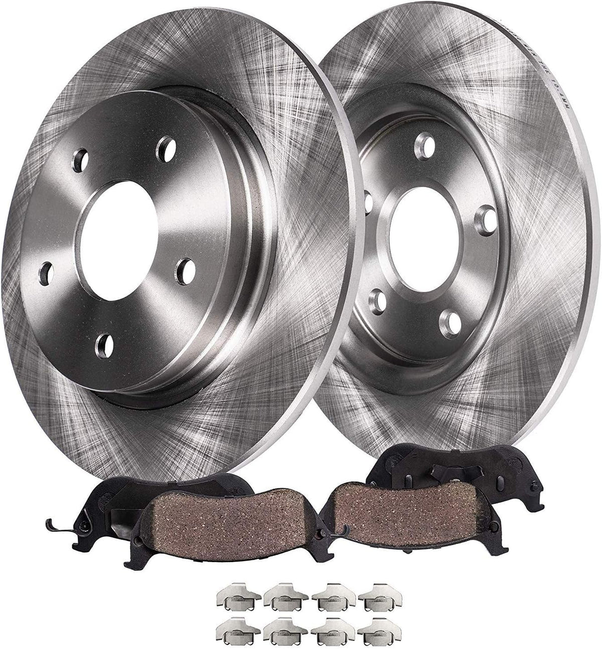 12 Rear Disc Rotors + Ceramic Brake Pads 4pc Set W6807