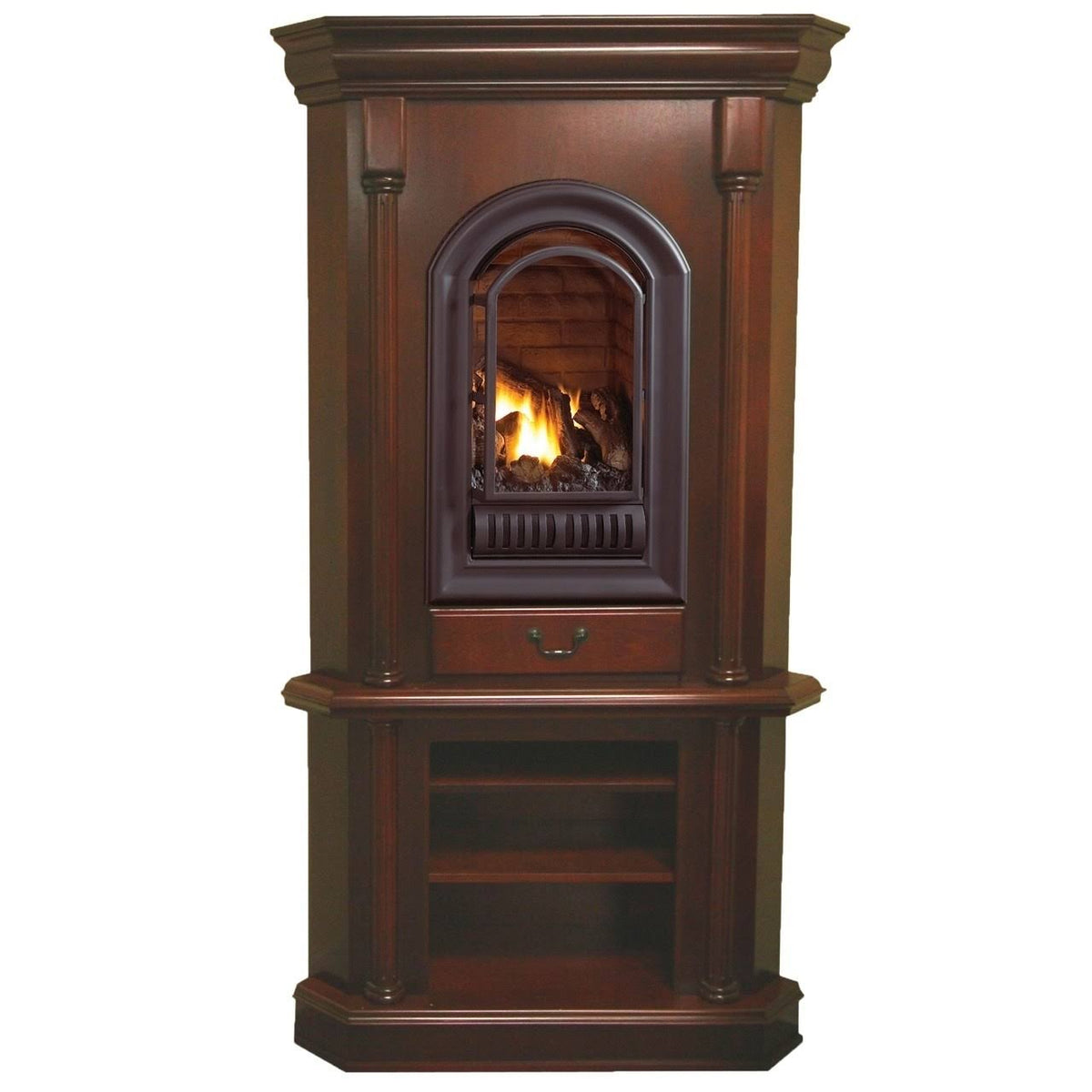 20,000 BTU Cherry Finish Ventless Gas Fireplace U78603