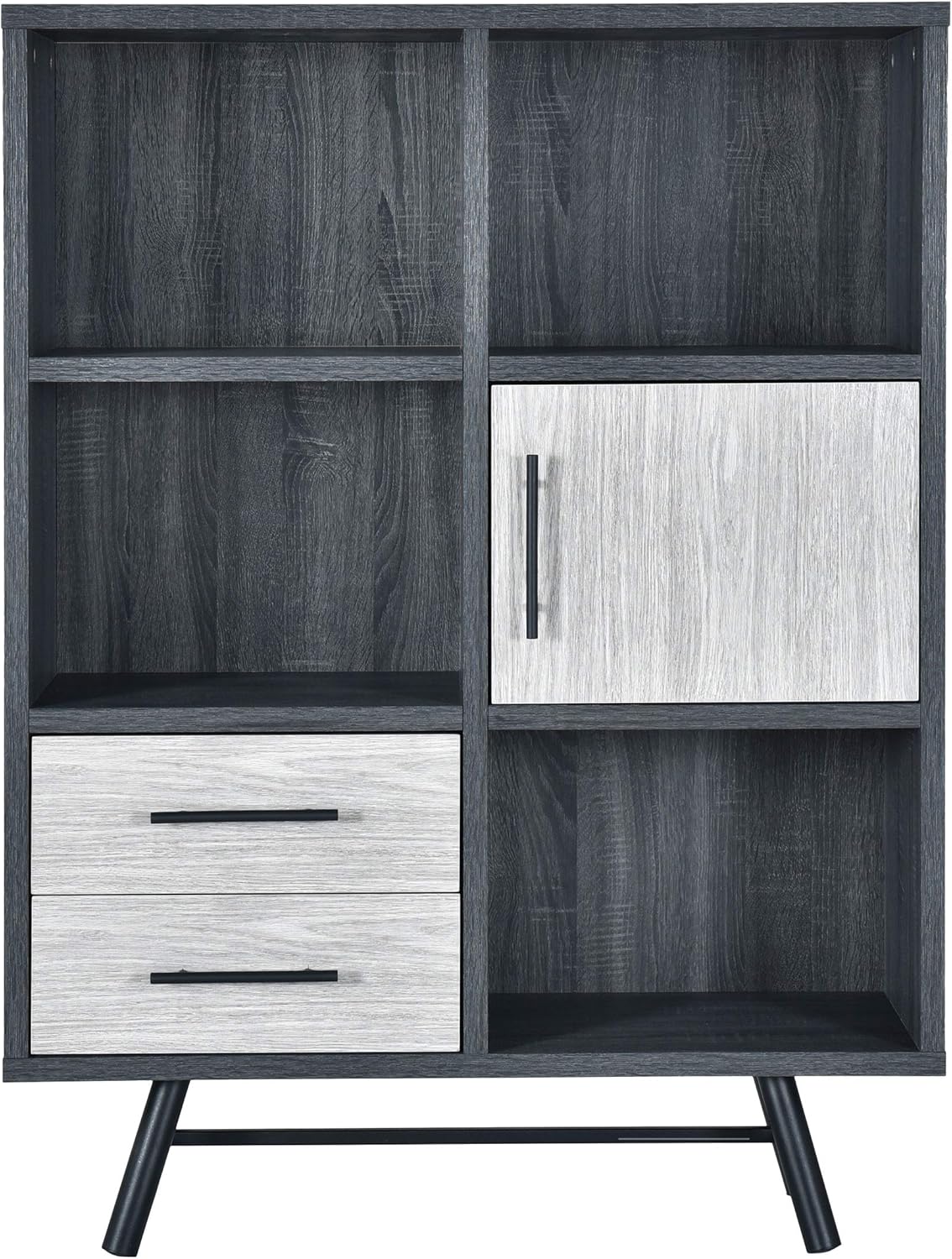 Sonoma Oak Gray Oak Black 6 Shelf Cabinet B2939