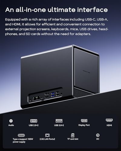 4-Bays Desktop NAS 32GB DDR4 RAM 1TB M.2 NVMe SSD 2.5GbE Network Attached Storage P369705