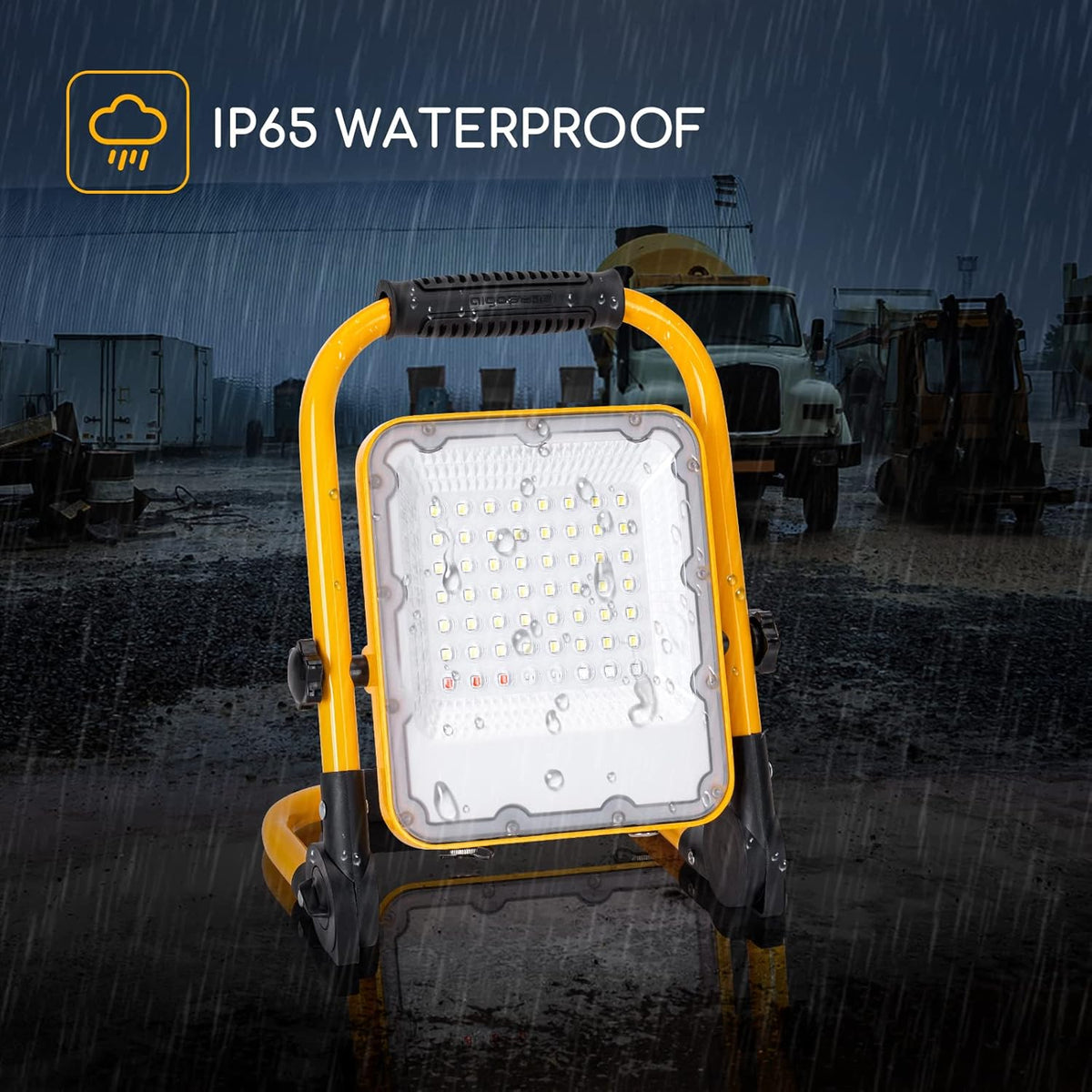 3000LM 360° Rotation IP65 Waterproof 30W Portable Work Light with Stand Pack of 2 Q99158