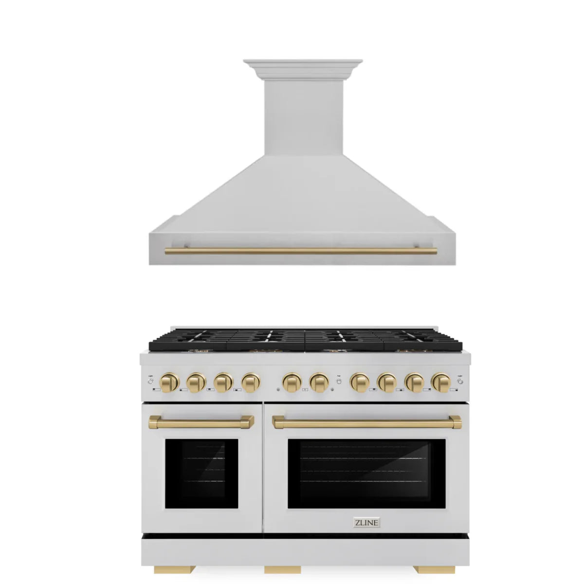 48 In. Gas Range and Range Hood in Stainless Steel Q6292