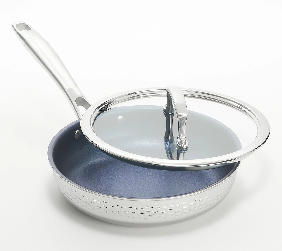 6-Pc Tri-Ply Hammered Stainless Steel Cookware Set E721