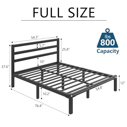 Black Full Size Metal Platform Bed Frame P92339