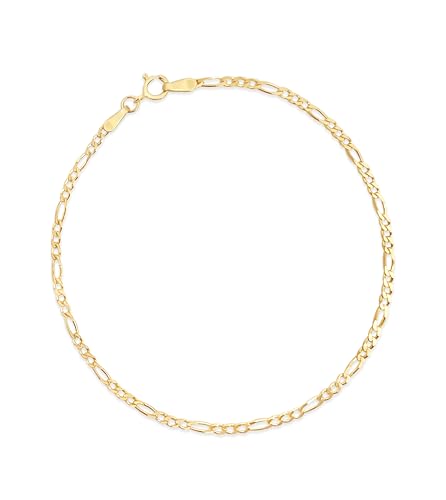 14k Gold Figaro Link Chain Bracelet L9703