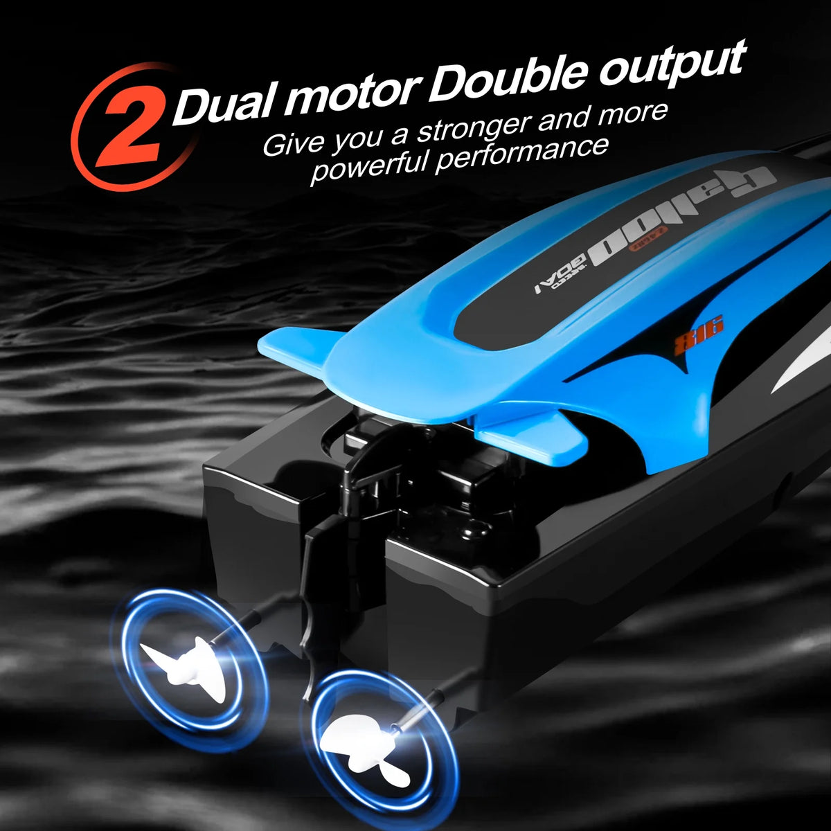 2.4G 20kmh Waterproof Remote Control Speed Boat with Dual Motor V720