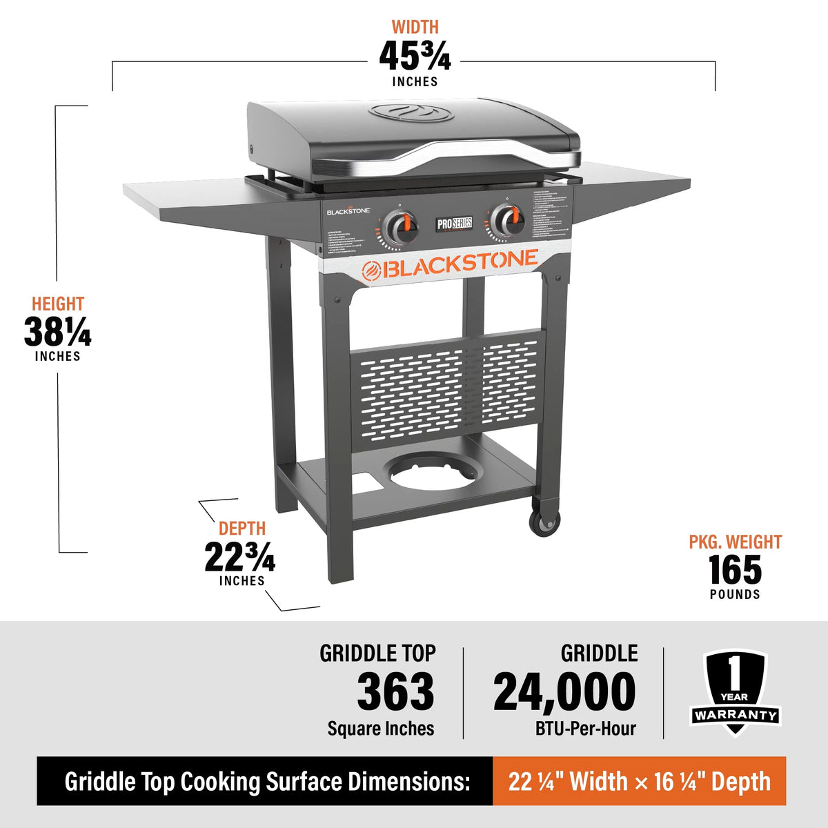 2 Burner Propane Griddle with Hood W5362