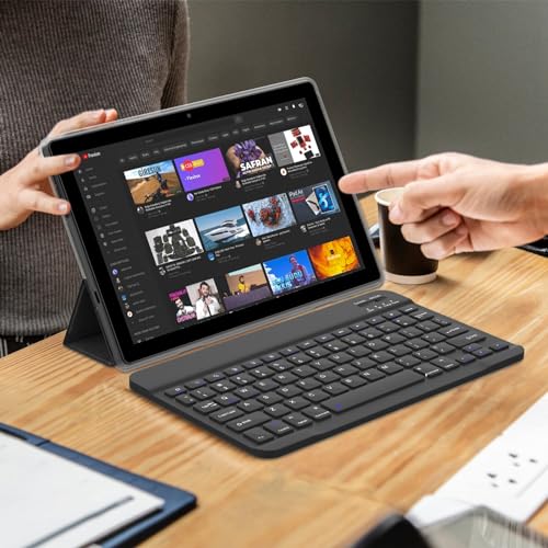 10 Inch 2 in 1 Tablet with Keyboard, 8 GB+128 GB+1 TB, Black O119