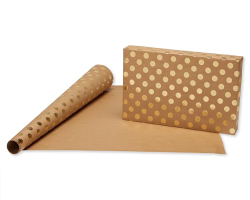 Vintage Kraft Christmas Wrapping Paper Rolls, 4 Rolls, 80 sq. ft. I88110