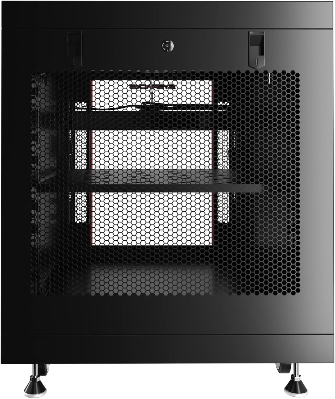 15U 35 inch Deep Server Rack Cabinet Enclosure with Cooling Fans, LCD Screen, Thermostat, PDU, Casters, Shelf D6706