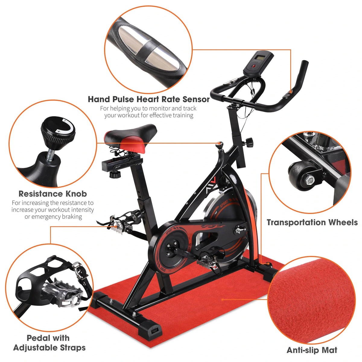 Foldable Stationary Upright Exercise Bike X7741