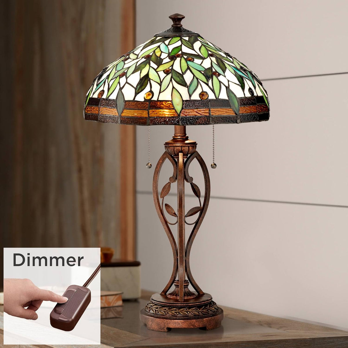 Bronze Stained Glass Table Lamp M331